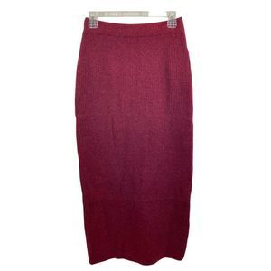 New With Tags Shein Curve Burgundy Knit Maxi Skirt Size 2XL